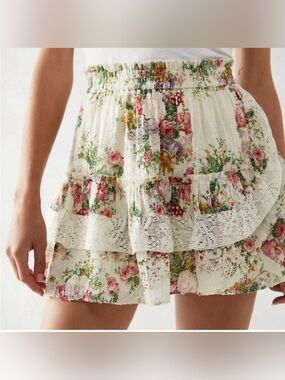Loveshackfancy Agnessa ruffle tiered skirt size small